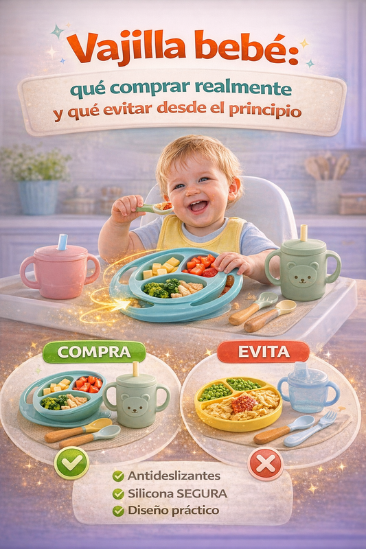 Vajilla bebé: qué comprar realmente y qué evitar desde el principio