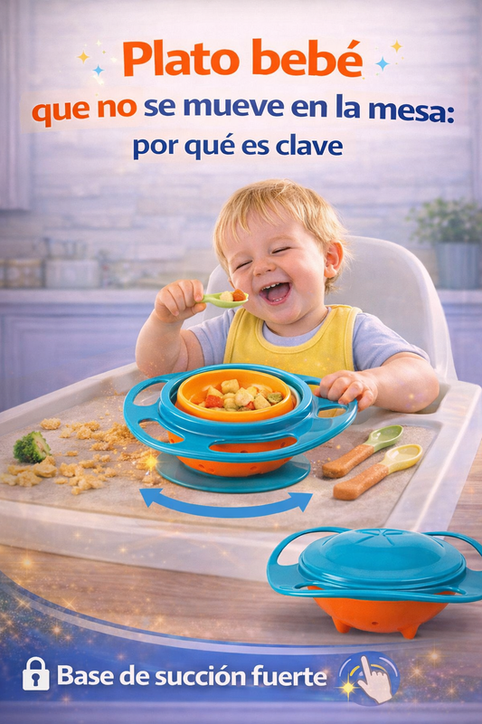 Plato bebé que no se mueve en la mesa